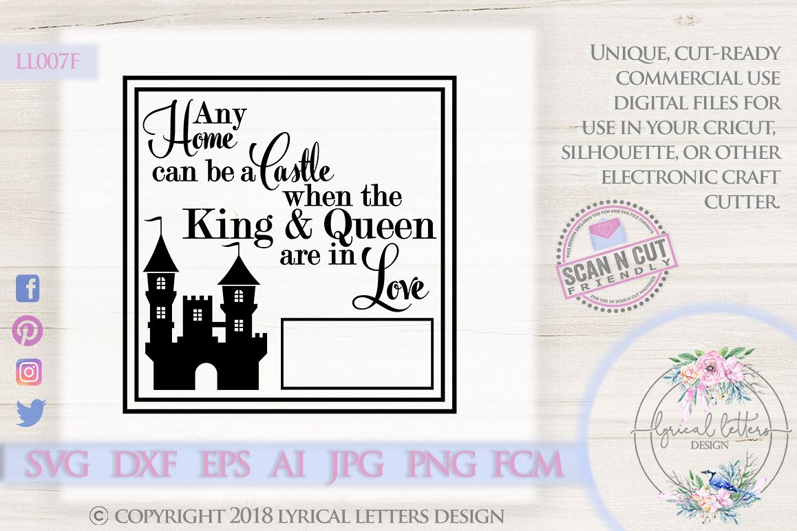 Any Home Can Be a Castle Wedding SVG DXF LL007F example image 1