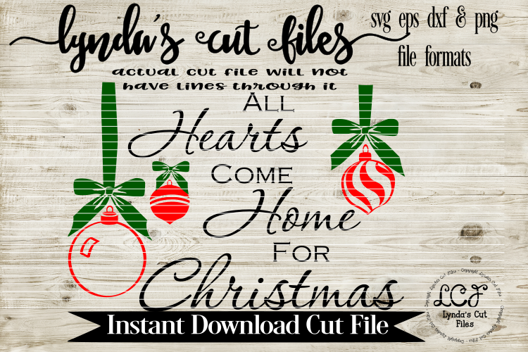 All Heart Come Home for Christmas//Christmas//SVG//EPS//DXF example image 1