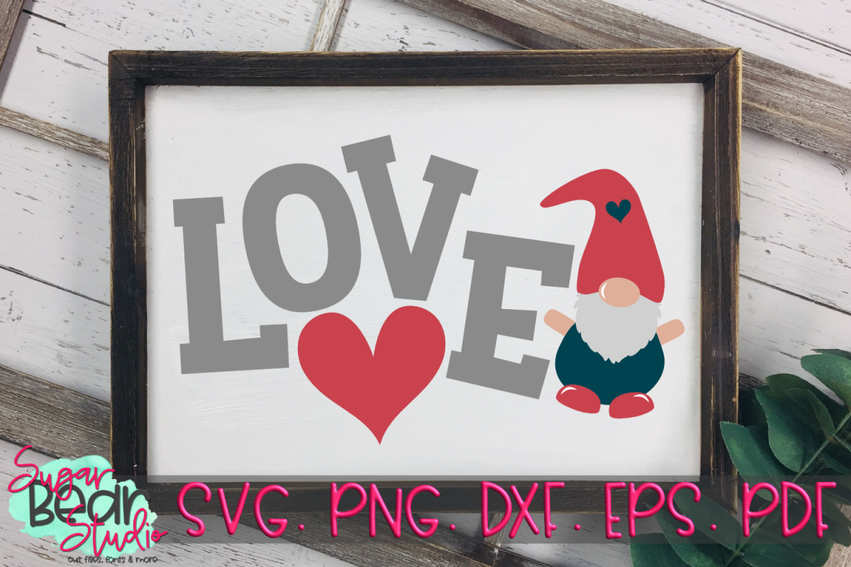 Love Gnome - A Valentine Gnome SVG example image 1