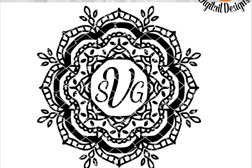 Download Mandala Monogram SVG - png - eps - dxf - ai - fcm - Zentangle SVG - Silhouette - Cricut - Scan N ...