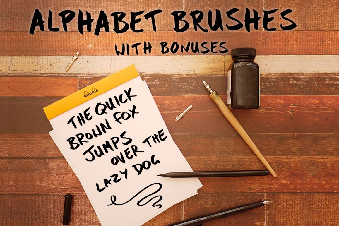 Bold Brush Photoshop Alphabet Set example image 1