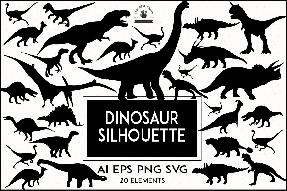 Dinosaur Silhouette set example image 1