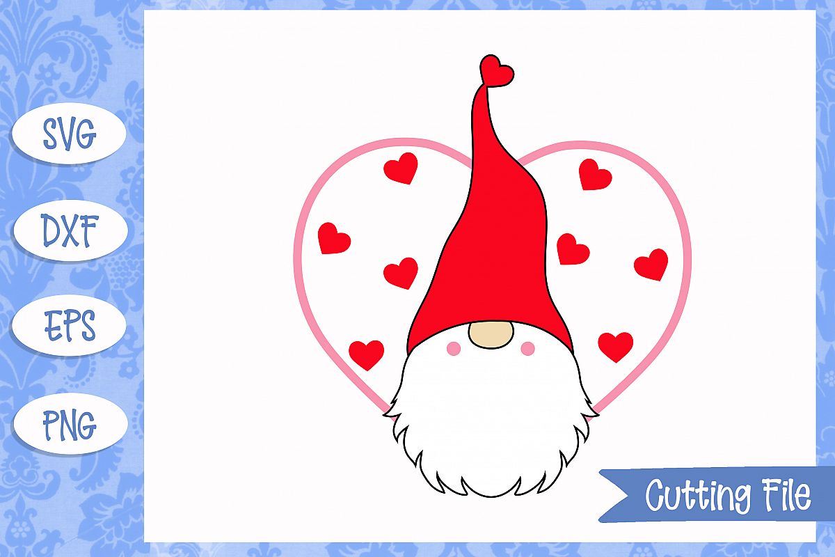 Valentine Gnome SVG File example image 1