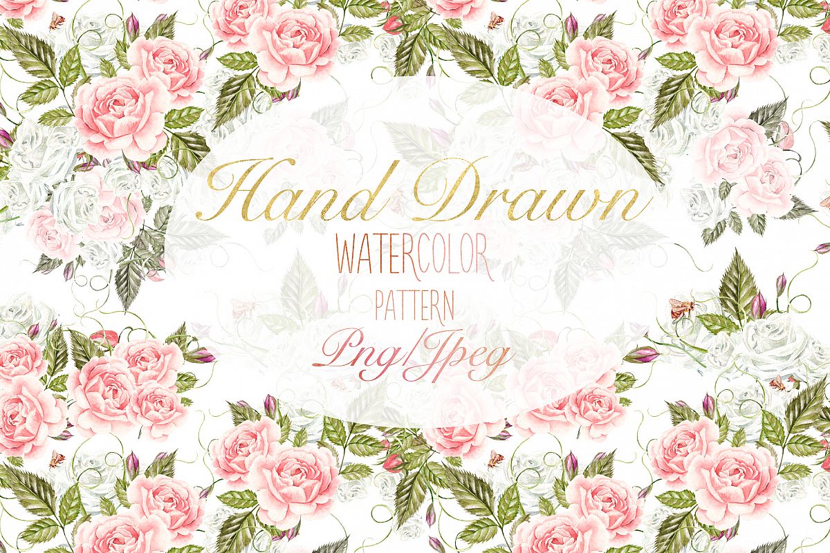 15 Hand Drawn Watercolor PATTERNS example image 1