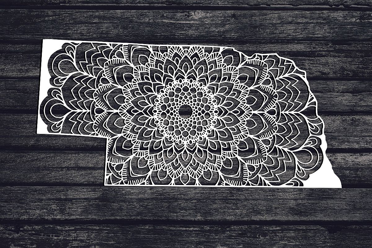 Nebraska Mandala Svg, Nebraska Svg, NB Svg, State Svg example image 1