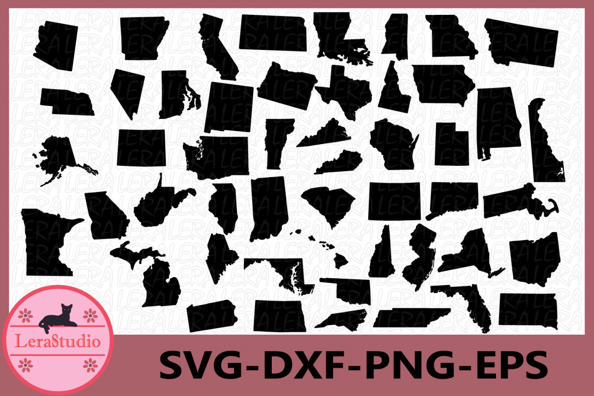 50 States SVG, 50 States Clipart, All States Svg, States Svg example image 1