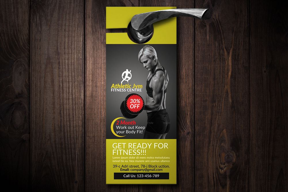 Body Fitness Club Door Hangers example image 1