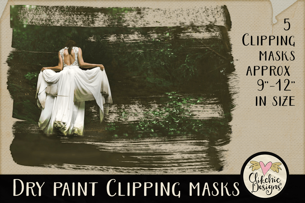 Dry Paint Photoshop Clipping Masks & Tutorial example image 1