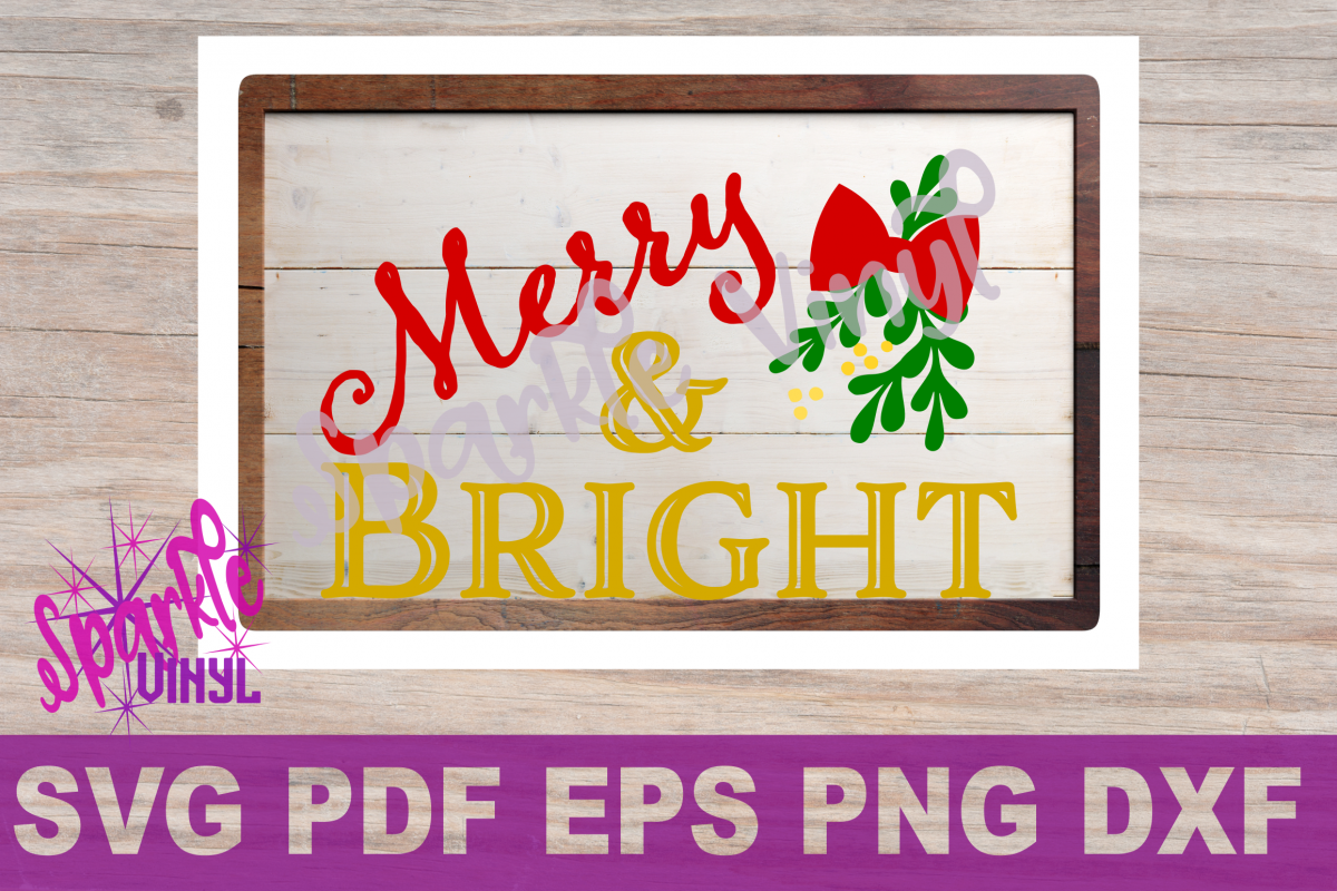 SVG Christmas Merry and Bright Sign Stencil Shirt Tshirt outfit svg file for circut and silhouette dxf eps png pdf Christmas printable example image 1