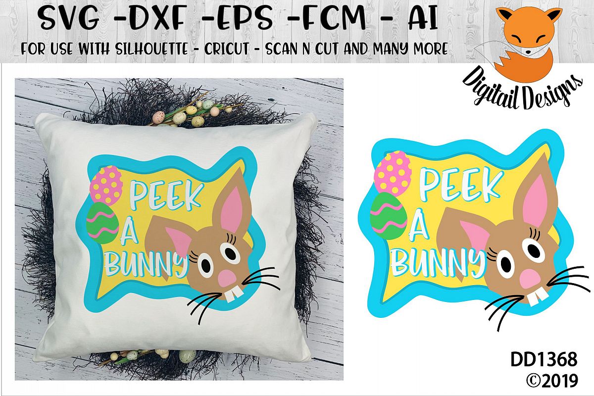 Peeking Easter Bunny SVG example image 1
