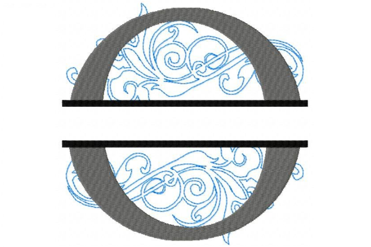 O Split Monogram Embroidery Font example image 1