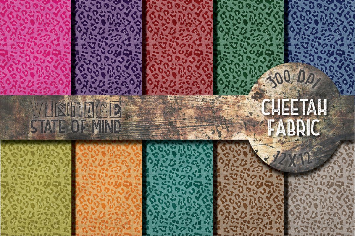 Cheetah Fabric Digital Papers example image 1