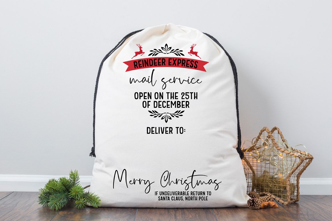 Santa Bag SVG - Reindeer Express Mail Service example image 1