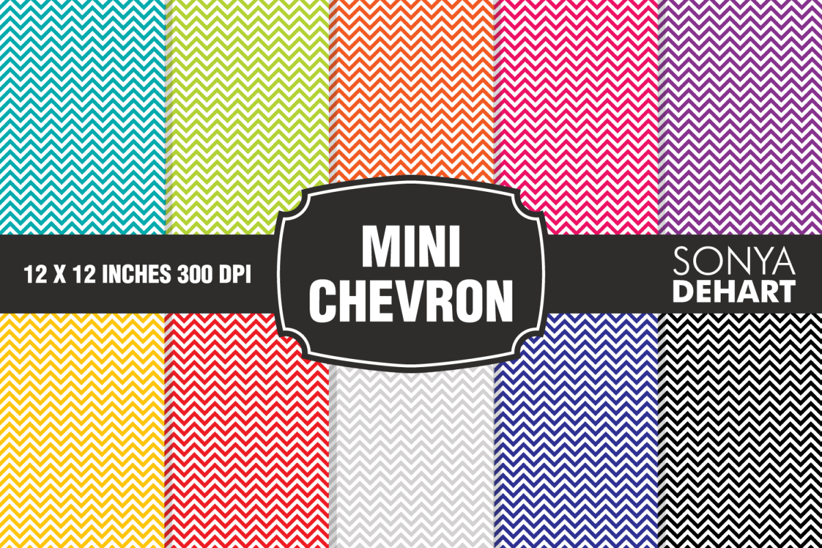 Mini Chevron Digital Paper Pack example image 1