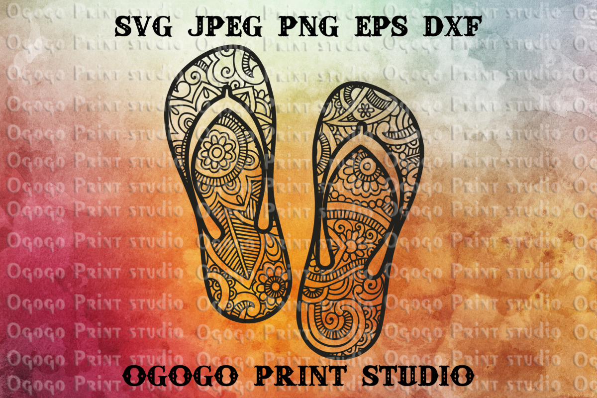 Download Flip flops SVG, Zentangle SVG, Beach svg, Mandala svg