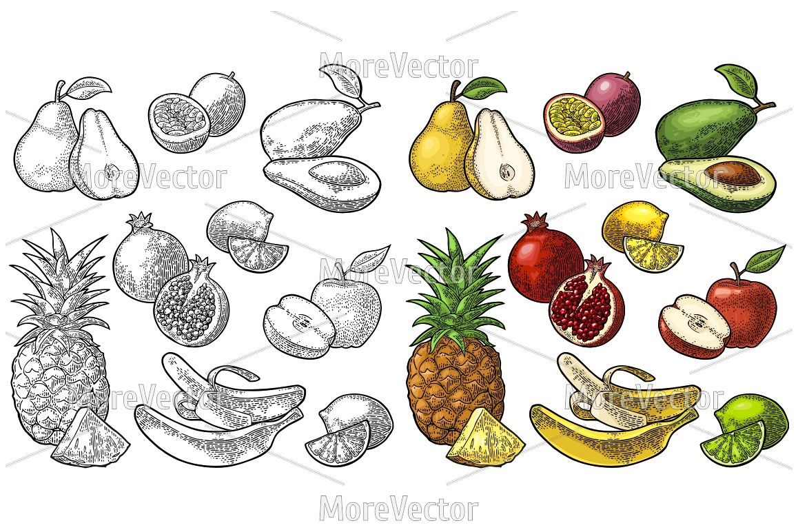 Set fruits. Set fruits. example image 1