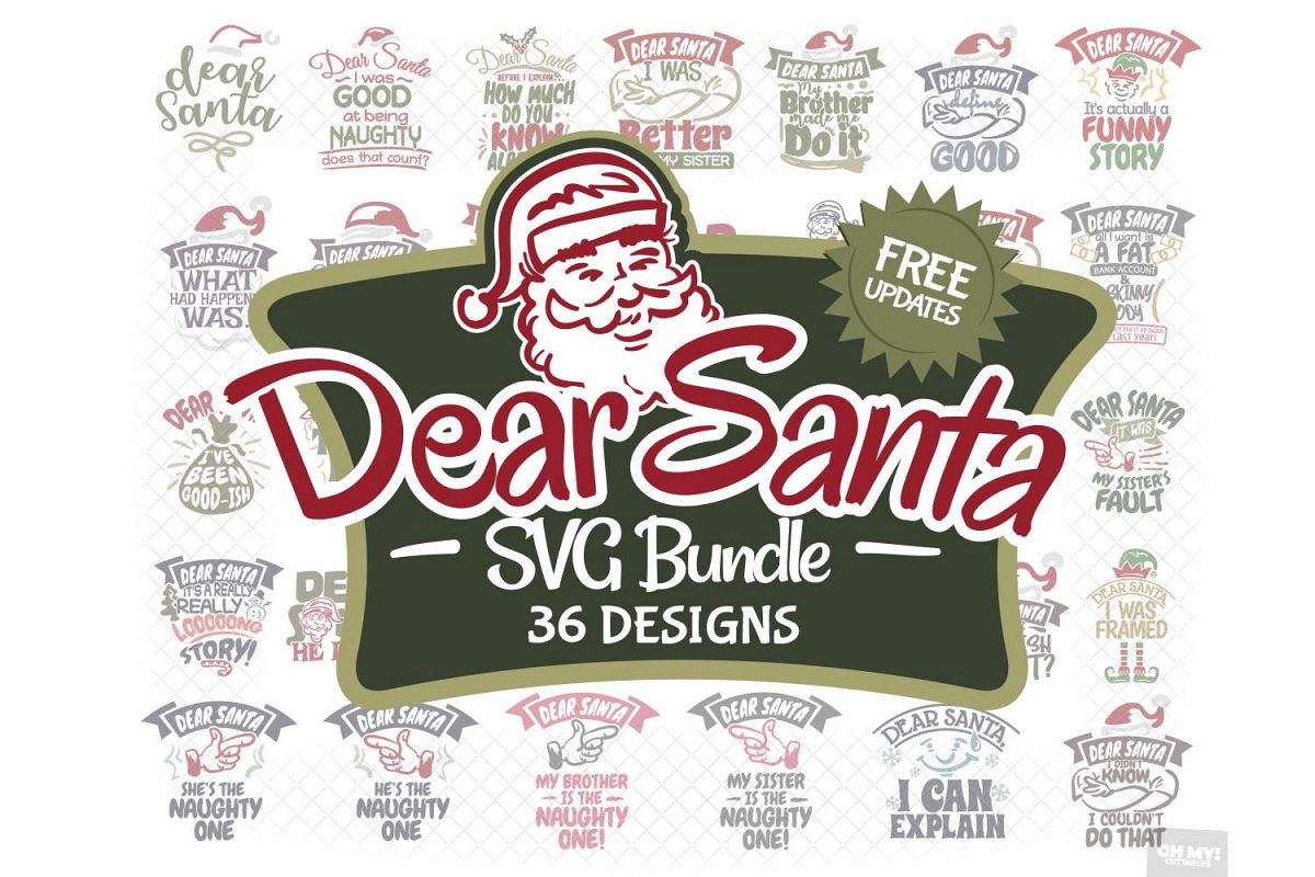 Dear Santa SVG Bundle Christmas Phrases with DXF/PNG/JPG/EPS example image 1