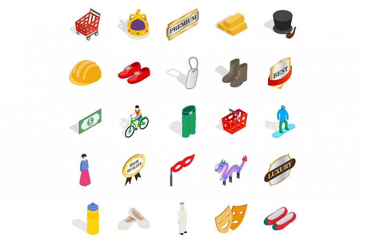Own icons set, isometric style example image 1