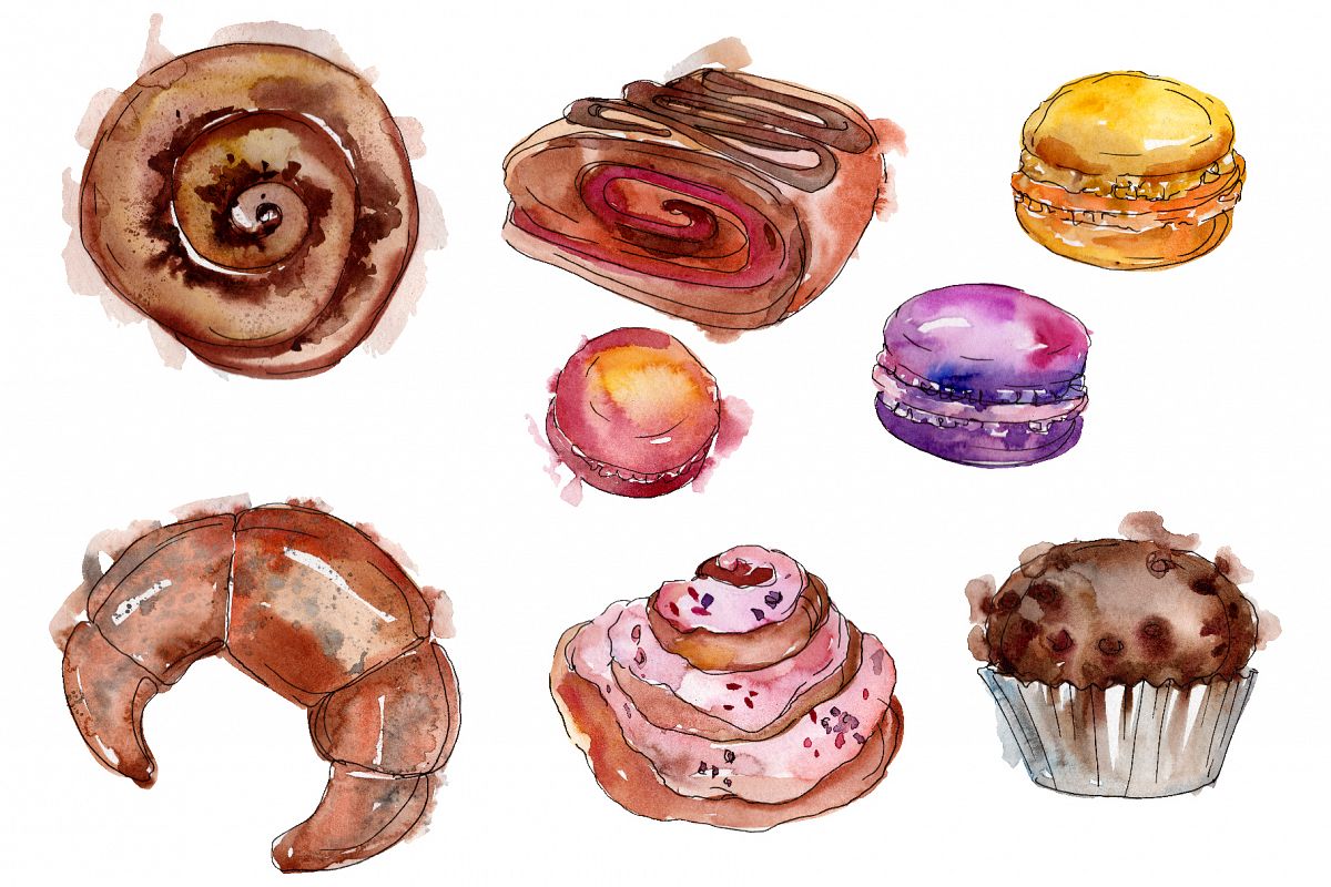 Dessert Provence Watercolor png example image 1