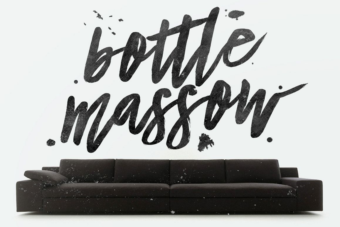 Bottle Massow Brush Script example image 1