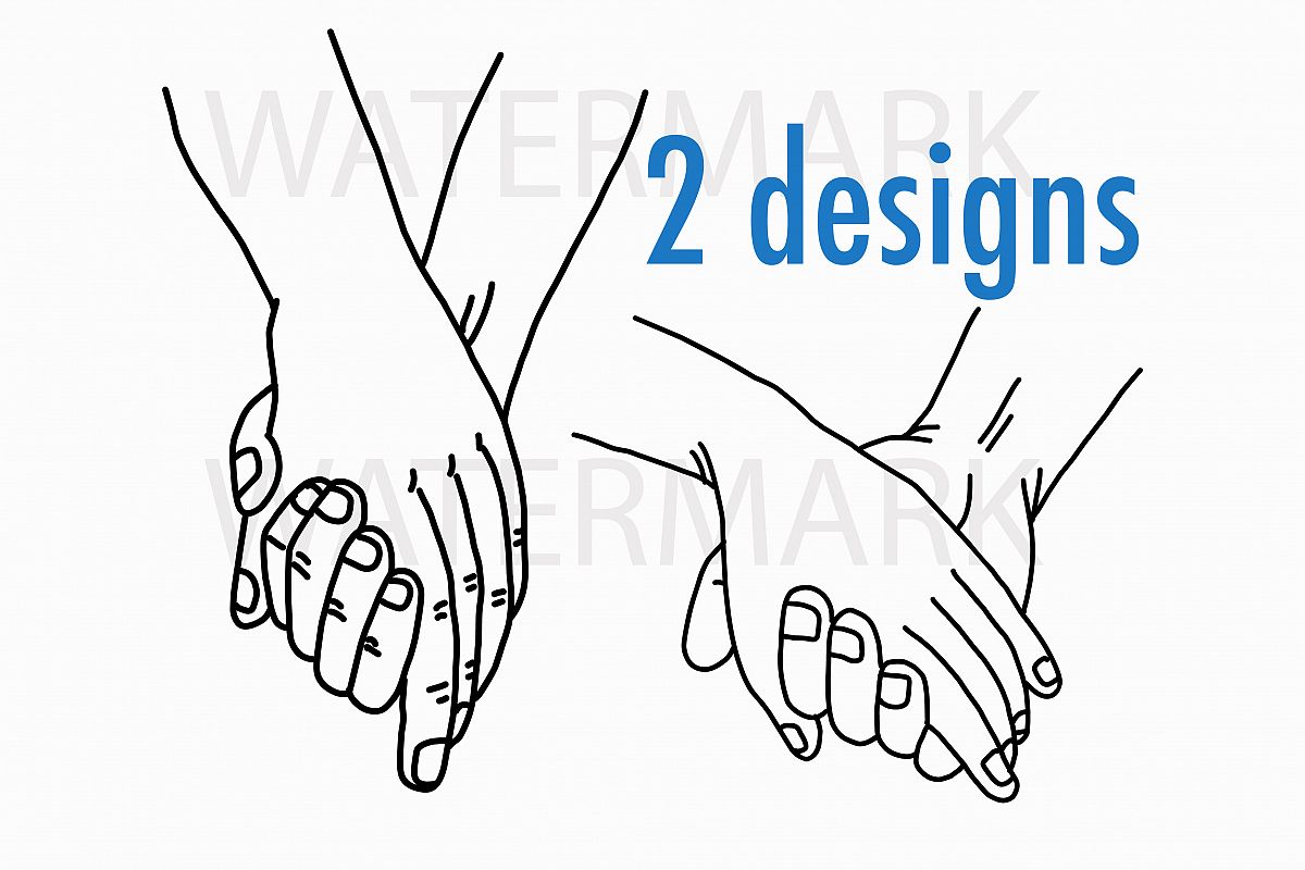 Holding Hand with love - SVG/JPG/PNG Hand Drawing example image 1