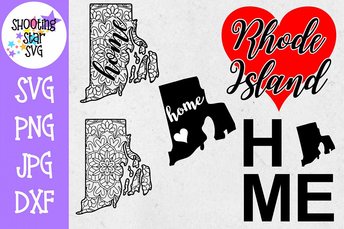 Rhode Island US State SVG Decal Bundle - 50 States SVG example image 1