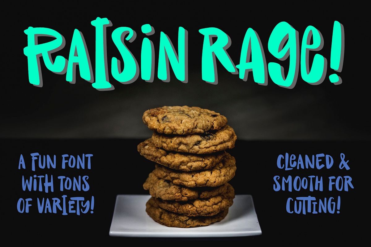Raisin Rage - a fun casual font with alternates! example image 1