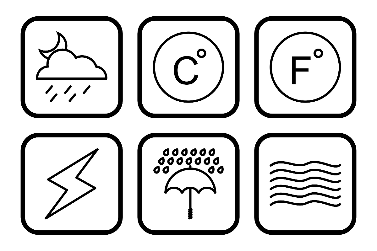 Set Of Weather And Season Icons example image 1