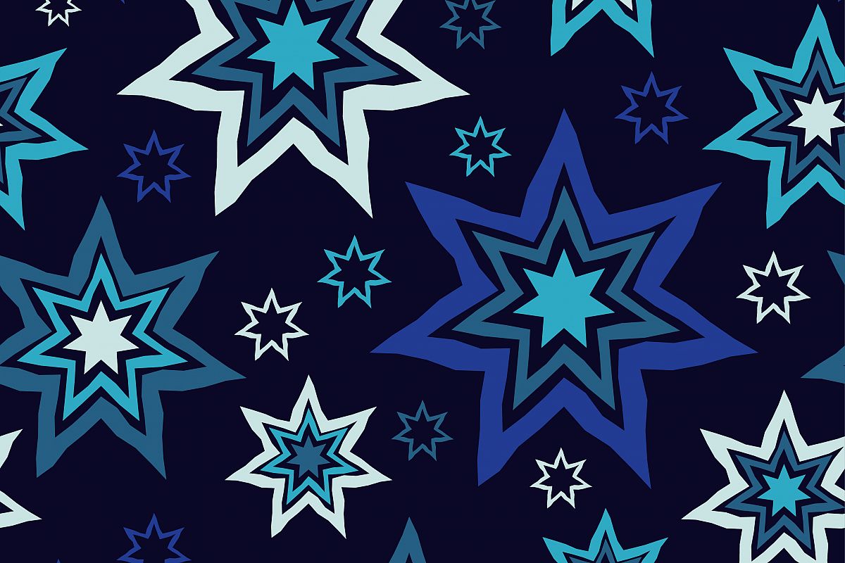 Seamless vector background with decorative stars. Vector illustration. Textile rapport. example image 1