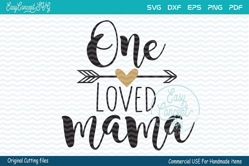 One loved Mama svg, Blessed Mama SVG, Momlife svg, example image 1
