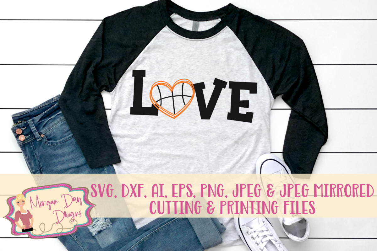 Love Basketball SVG, DXF, AI, EPS, PNG, JPEG example image 1