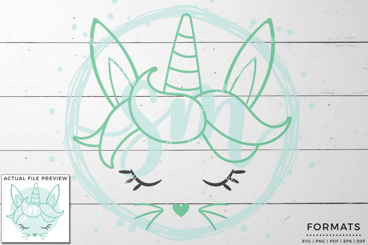Easter Unicorn Face SVG Files for Cricut example image 1