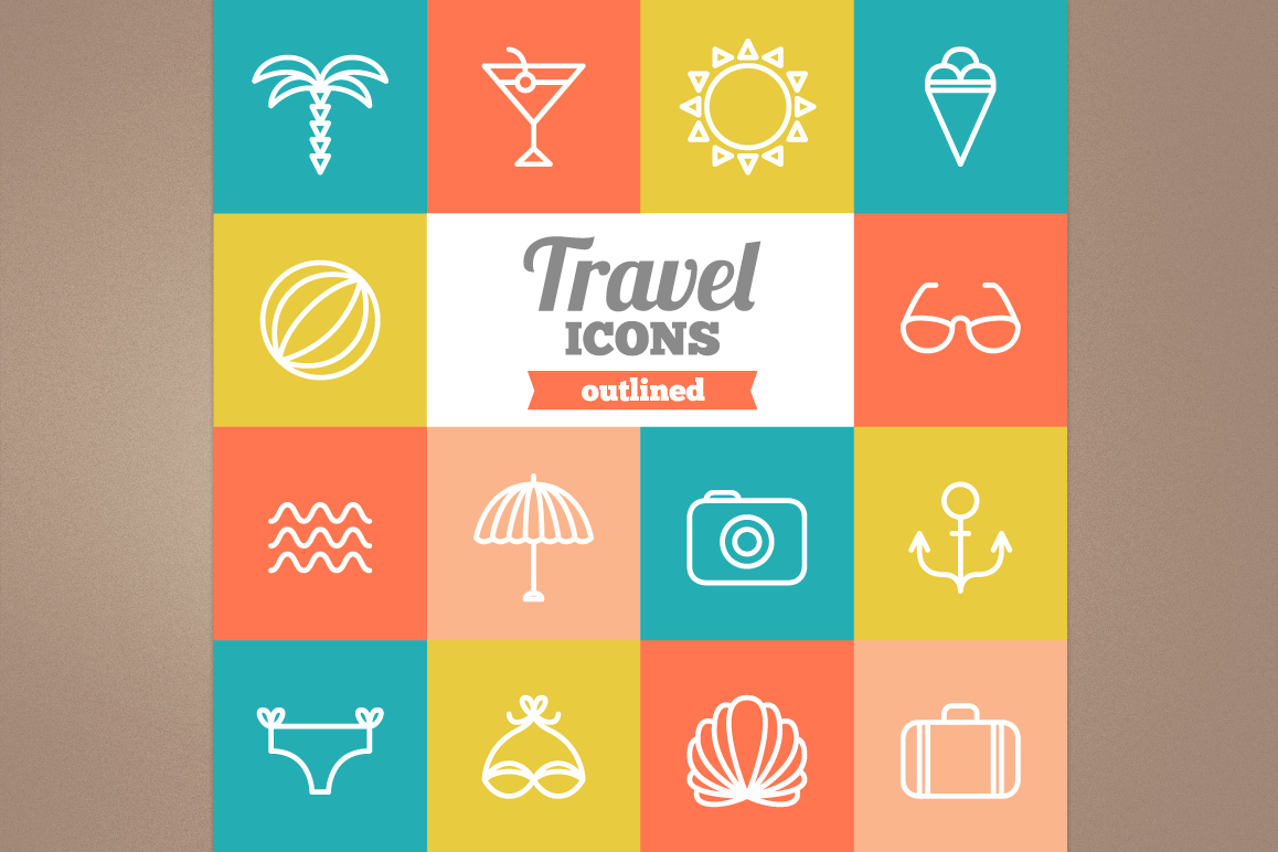 Outlined Travel Icons example image 1