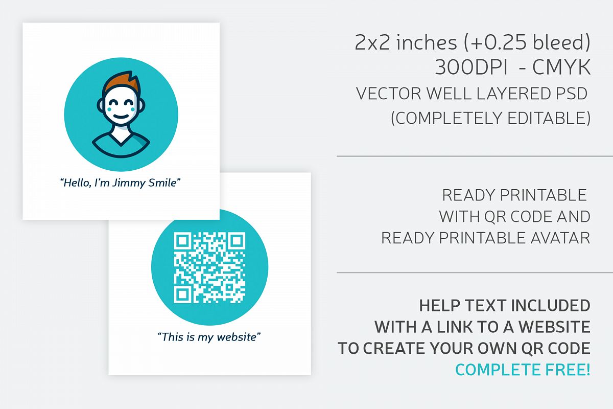 Square Business Card QR code example image 1