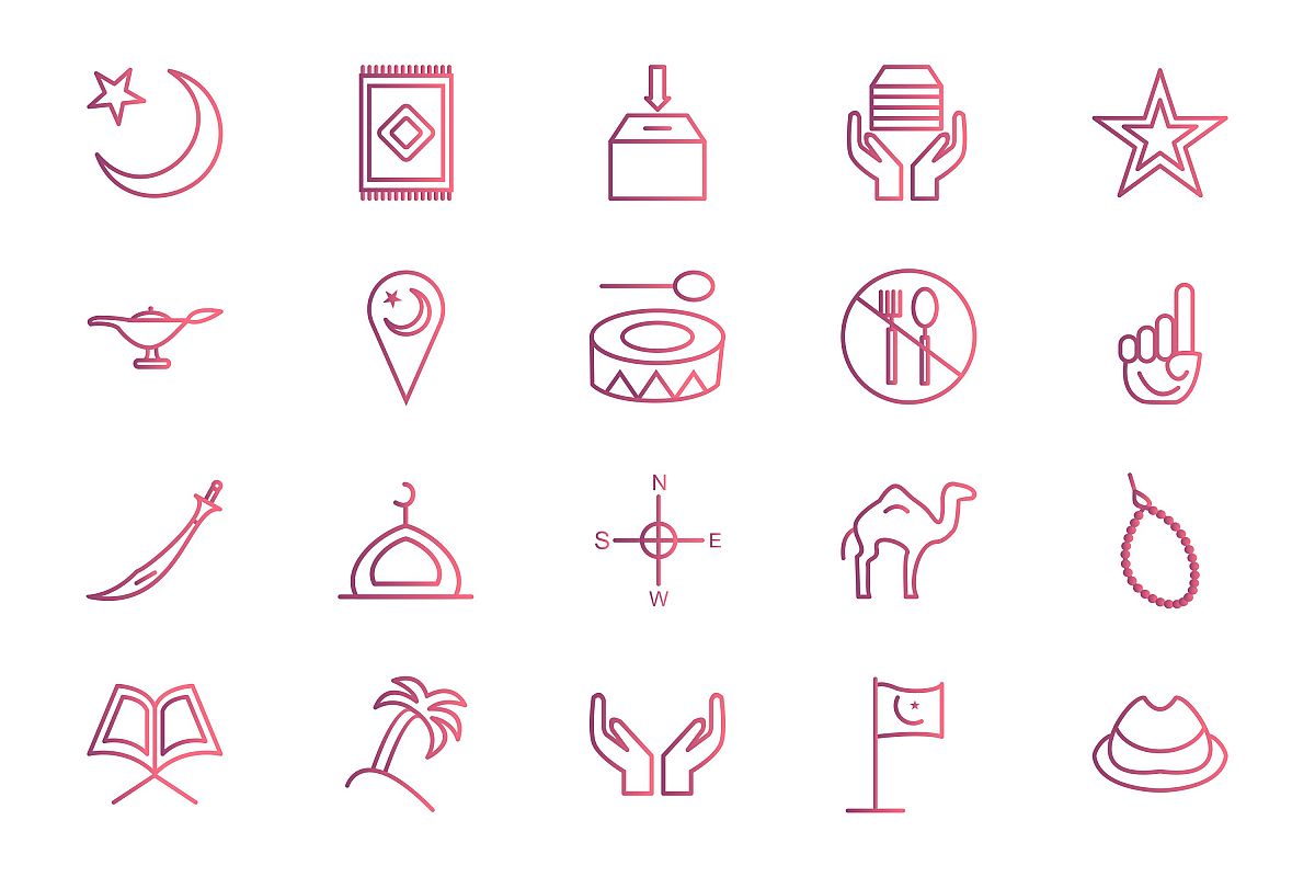 Set Of Ramadan Icons example image 1