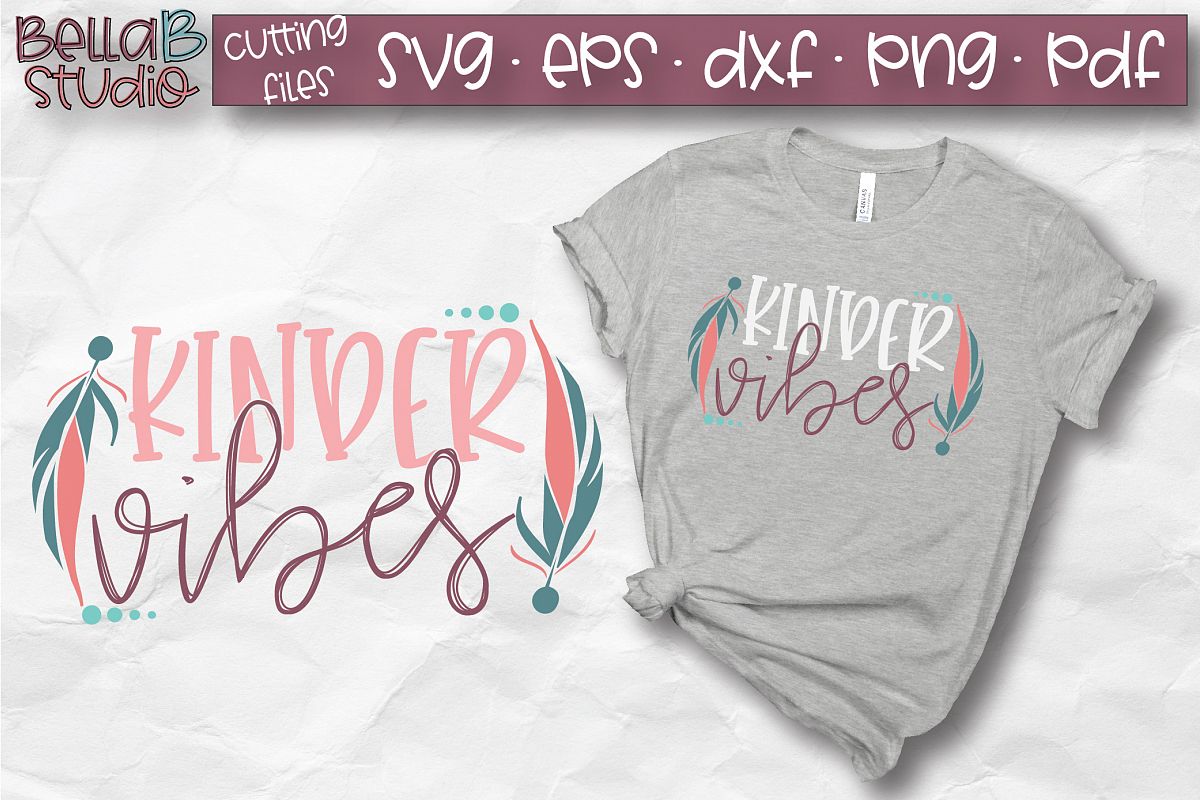 Kinder Vibes SVG, Kids, School SVG, Back To School example image 1
