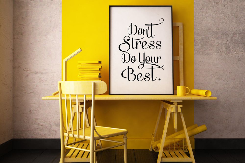 Dont Stress Do Your Best Poster Inspirational Quote To Print In Black