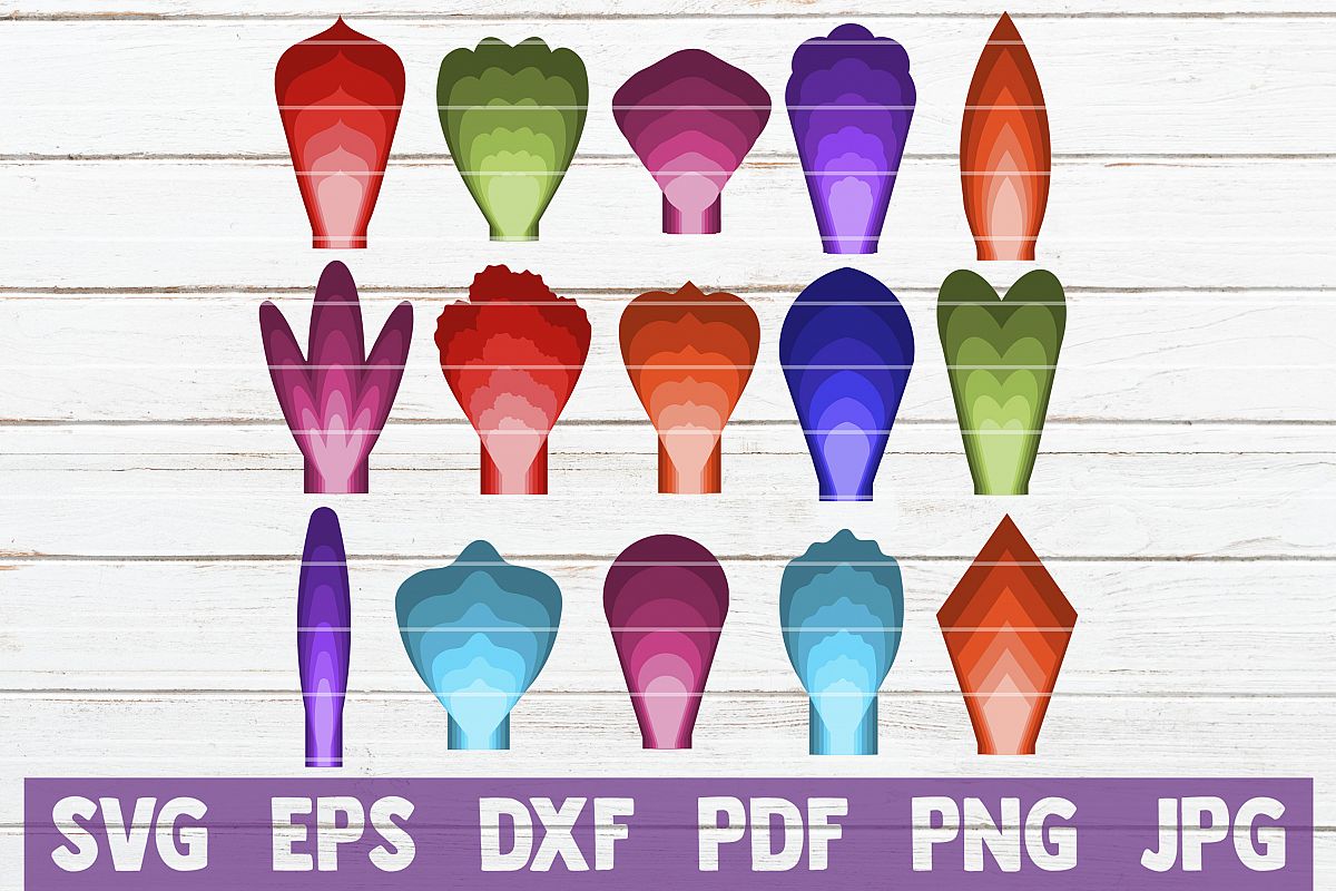 Paper Petals SVG Cut Files example image 1