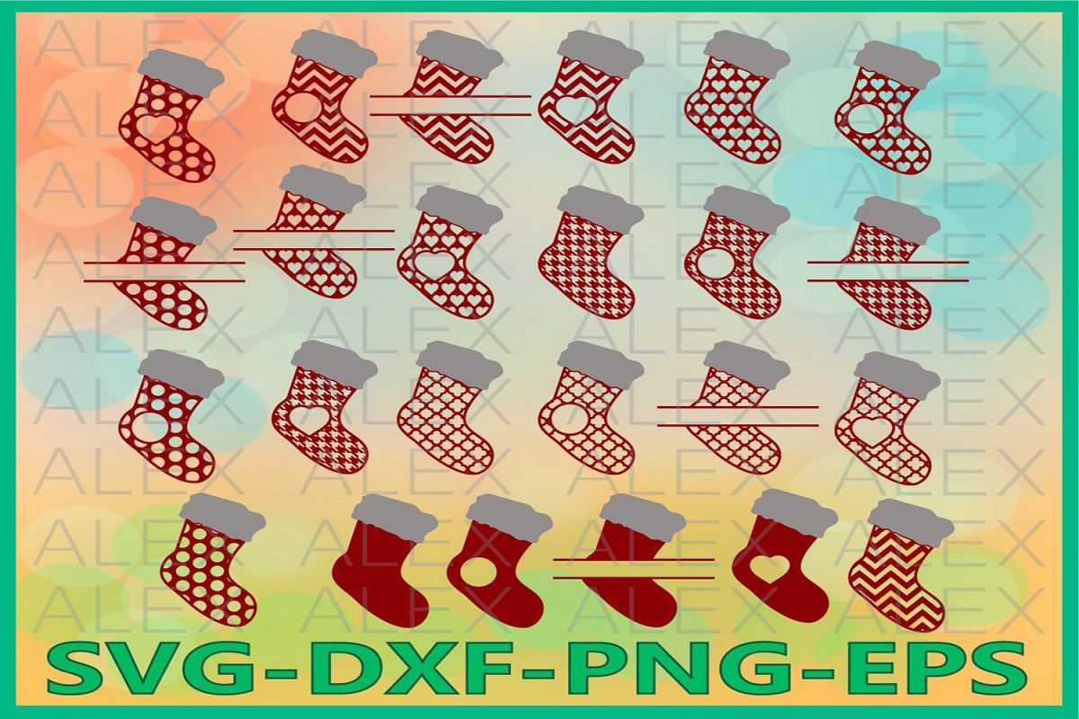 Santa Stockings SVG, Christmas Socks Svg, Christmas svg example image 1