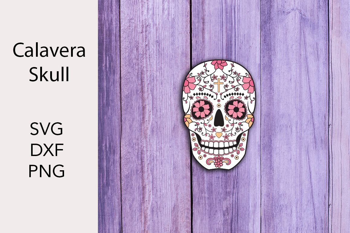 Calavbera Vector- Skull - SVG DXF PNG example image 1