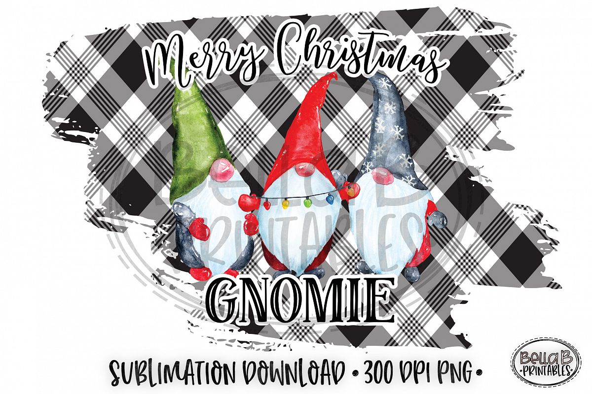 Christmas Sublimation Design, Merry Christmas Gnomie, Gnomes example image 1