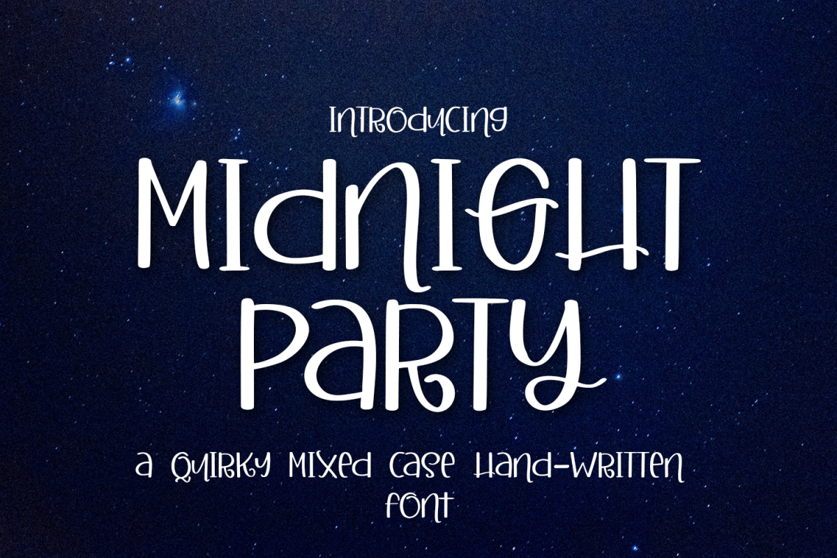 Midnight Party - A Mixed Case Hand-Written Font example image 1
