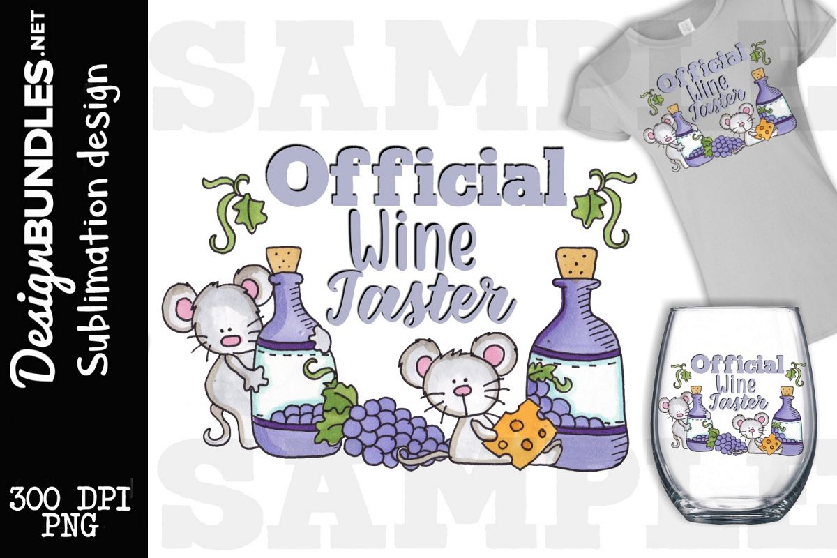 Official Wine Taster Sublimation Design example image 1