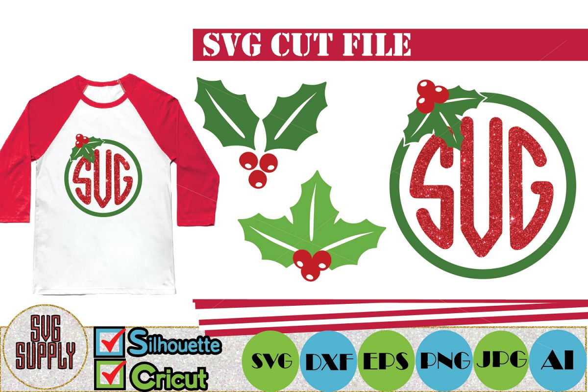 Christmas Holly SVG Cut File example image 1