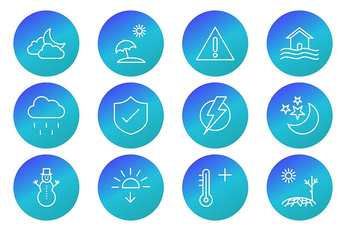 Set Of Weather And Season Icons example image 1