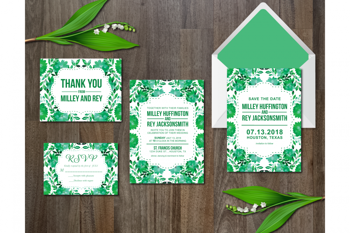 Watercolor Flower Wedding Suite example image 1