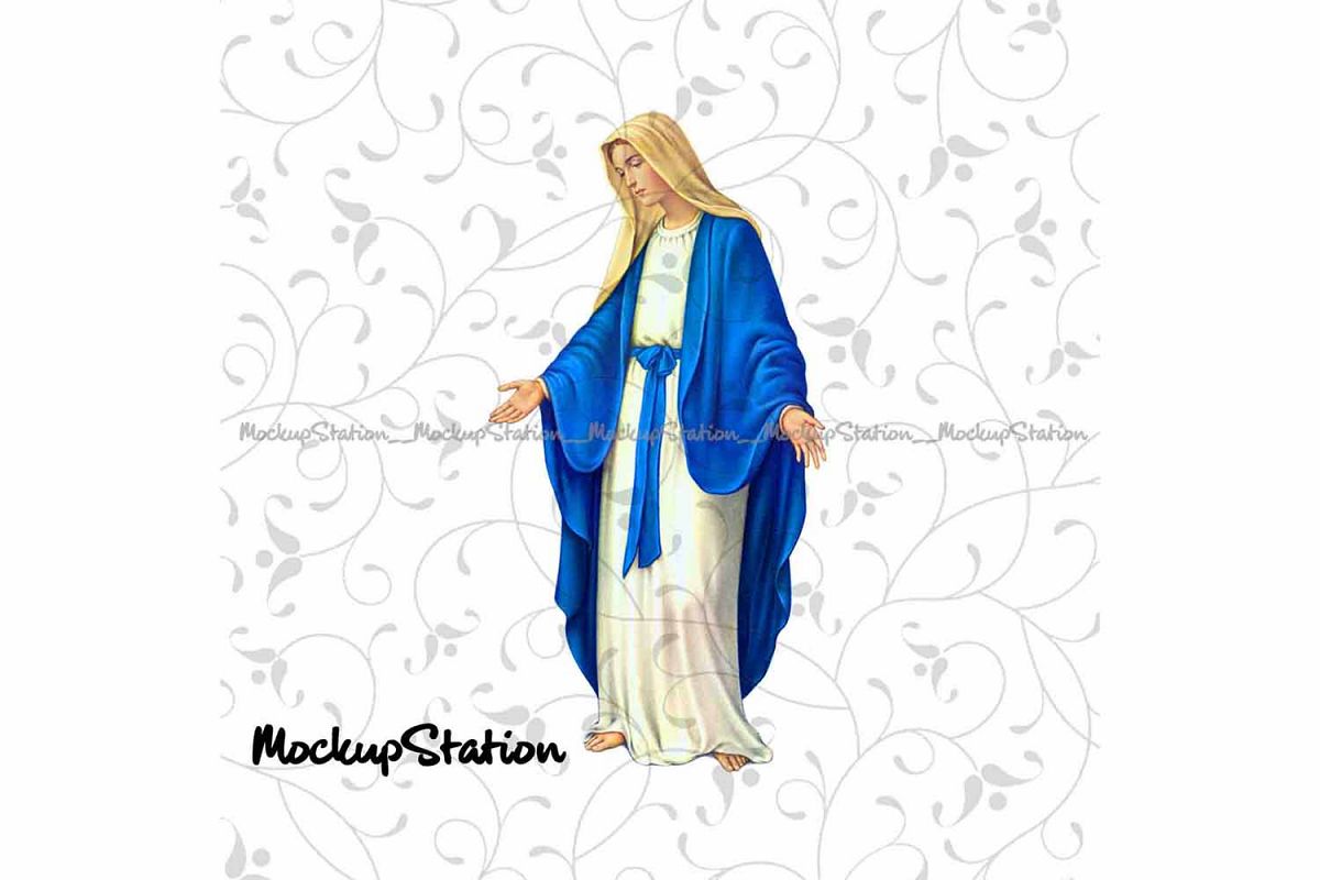 Virgin Mary PNG, Christian Graphic Clip Art Sublimation File example image 1