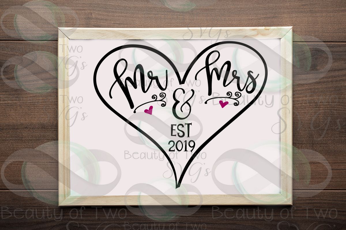 Download Mr and Mrs est 2019 Wedding svg & png, Wedding Gift rustic