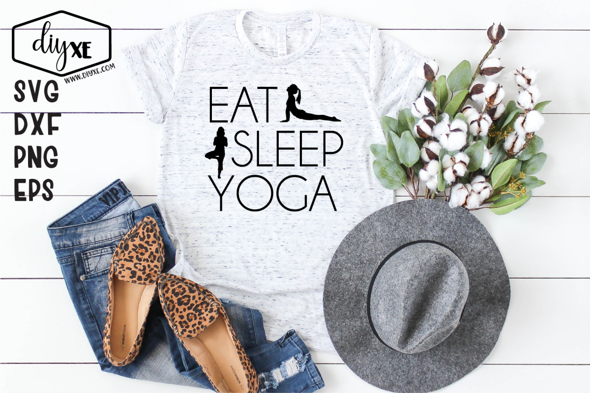 Eat Sleep Yoga - A Yoga SVG Cut File example image 1