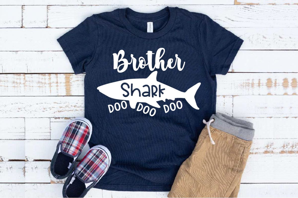 Brother Shark SVG Doo Doo Doo Family Birthday Sea 1305S example image 1
